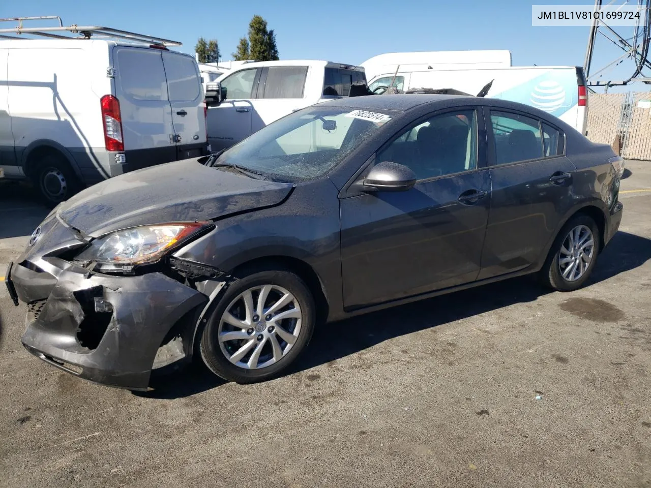 2012 Mazda 3 I VIN: JM1BL1V81C1699724 Lot: 76823514