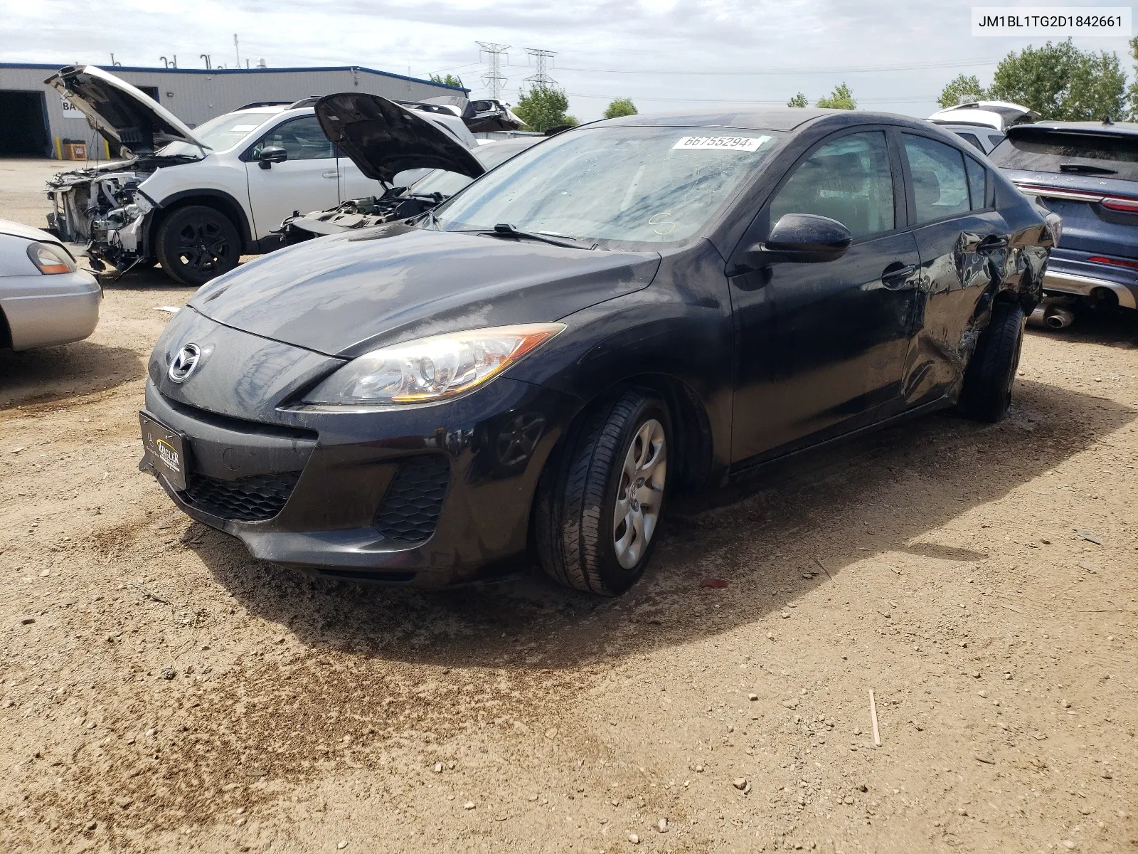 2013 Mazda 3 I VIN: JM1BL1TG2D1842661 Lot: 66755294