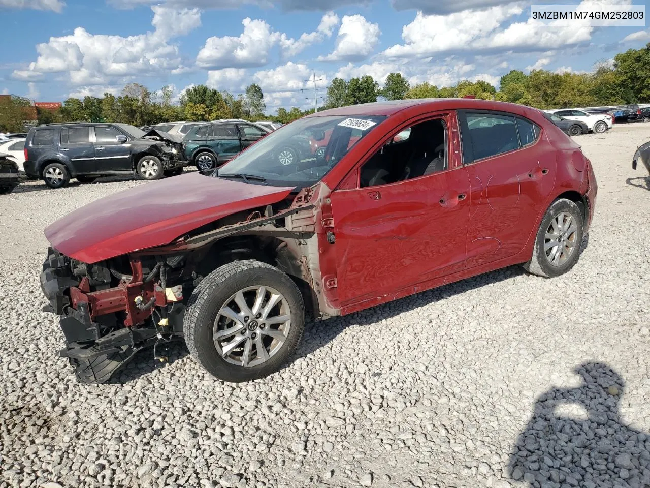 2016 Mazda 3 Touring VIN: 3MZBM1M74GM252803 Lot: 71929634