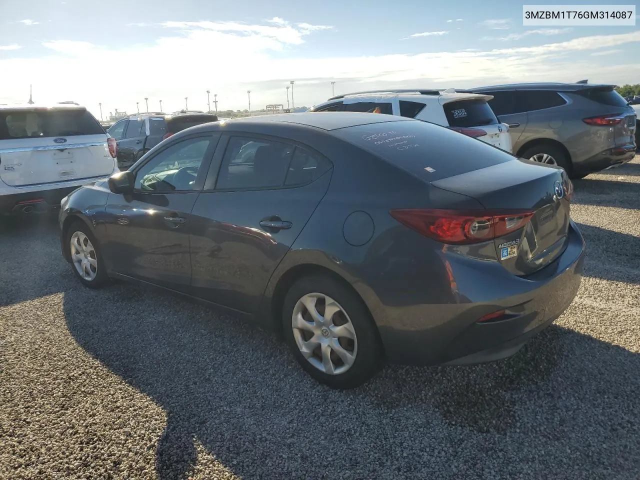 2016 Mazda 3 Sport VIN: 3MZBM1T76GM314087 Lot: 74445384