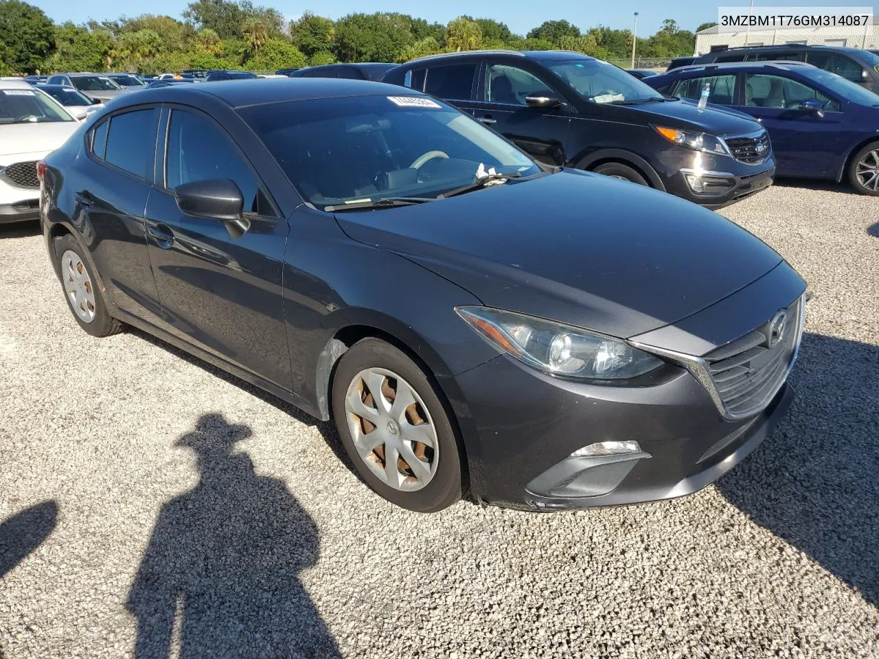 2016 Mazda 3 Sport VIN: 3MZBM1T76GM314087 Lot: 74445384