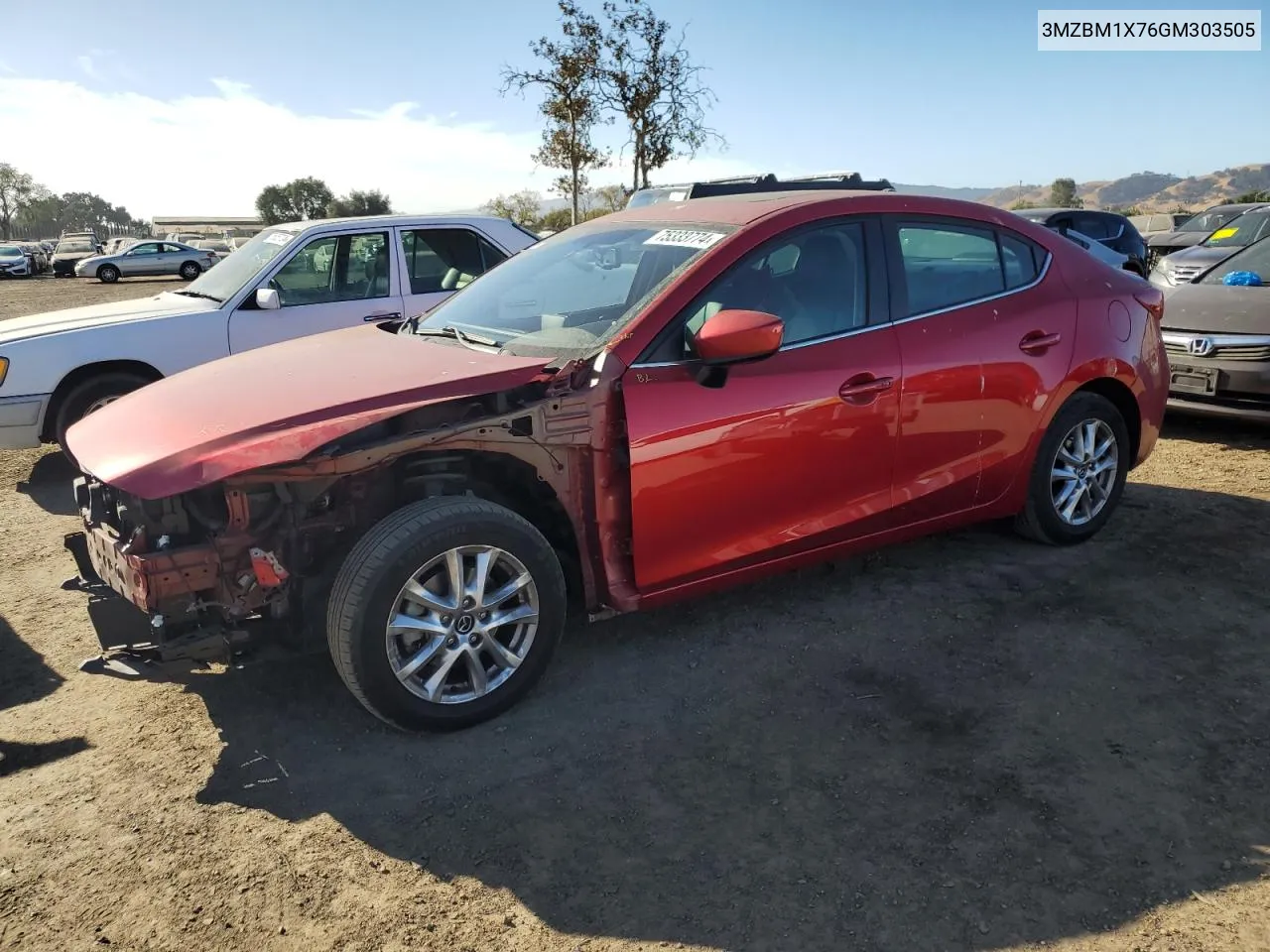 2016 Mazda 3 Grand Touring VIN: 3MZBM1X76GM303505 Lot: 75333774