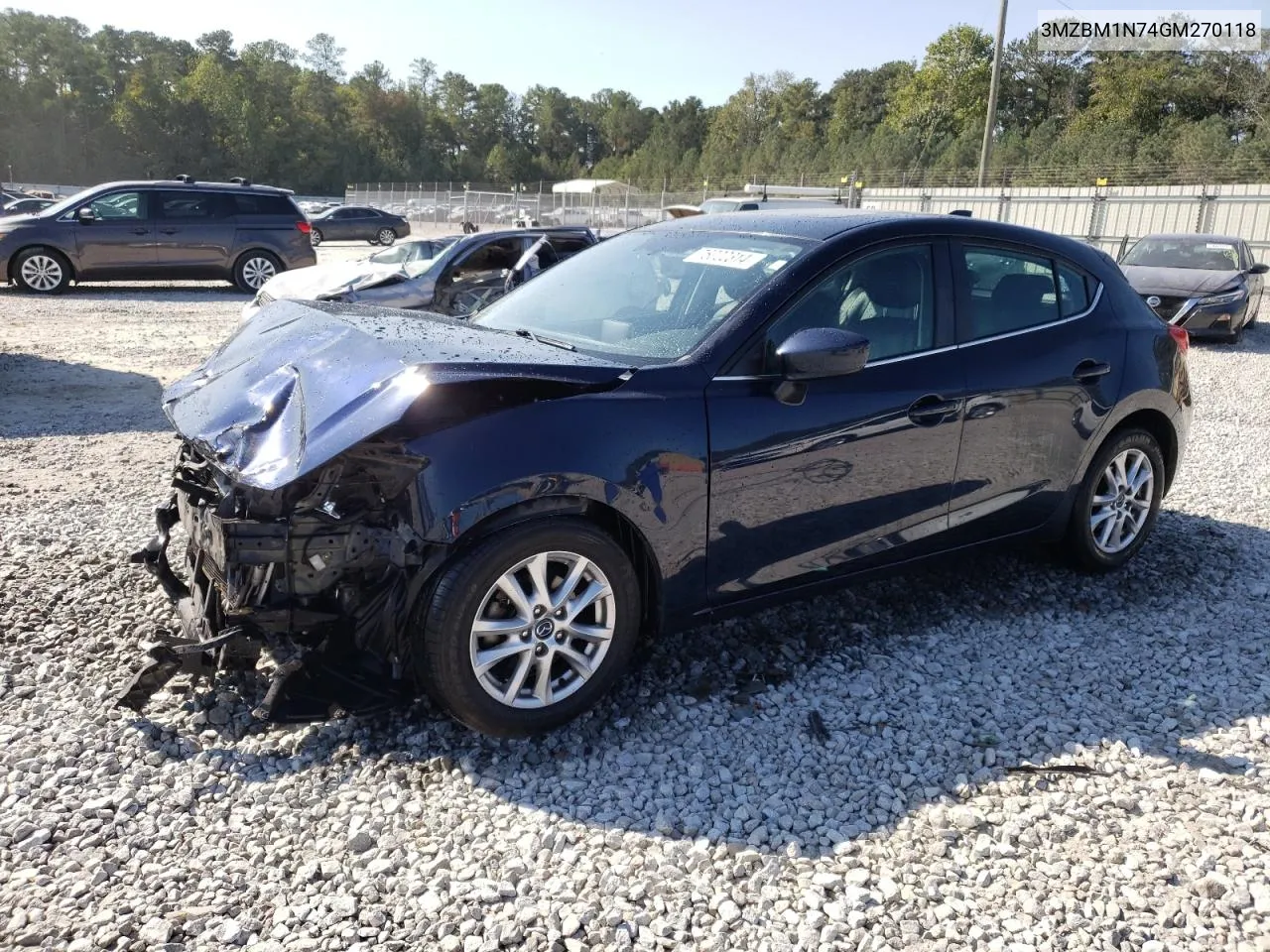 2016 Mazda 3 Grand Touring VIN: 3MZBM1N74GM270118 Lot: 76022314