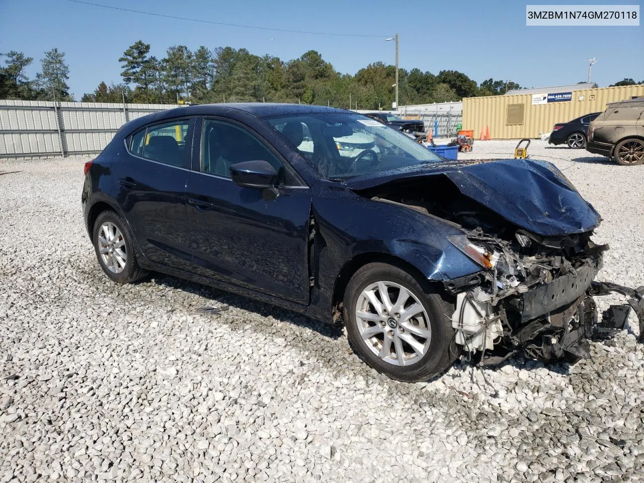 2016 Mazda 3 Grand Touring VIN: 3MZBM1N74GM270118 Lot: 76022314