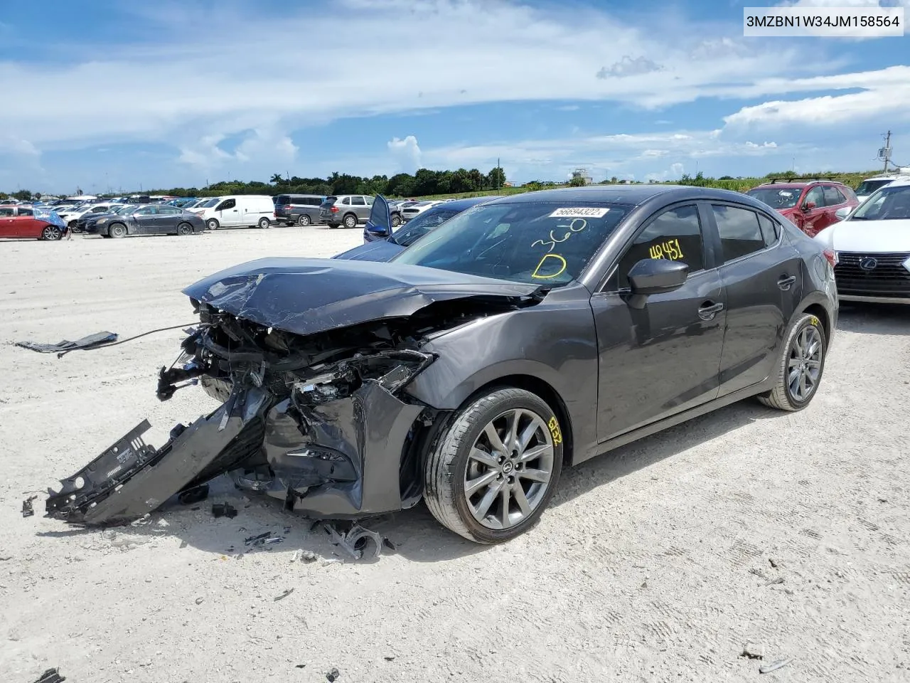 2018 Mazda 3 Grand Touring VIN: 3MZBN1W34JM158564 Lot: 56694322