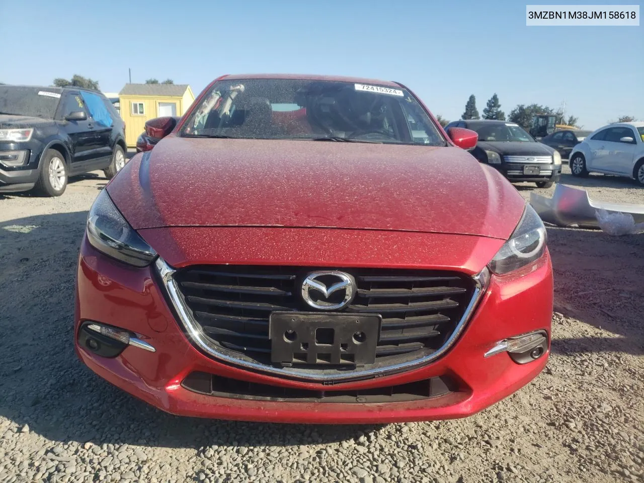 2018 Mazda 3 Grand Touring VIN: 3MZBN1M38JM158618 Lot: 72415324