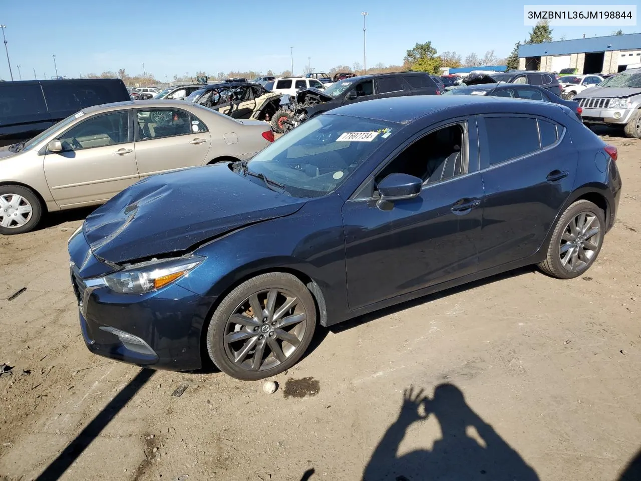 2018 Mazda 3 Touring VIN: 3MZBN1L36JM198844 Lot: 77697734