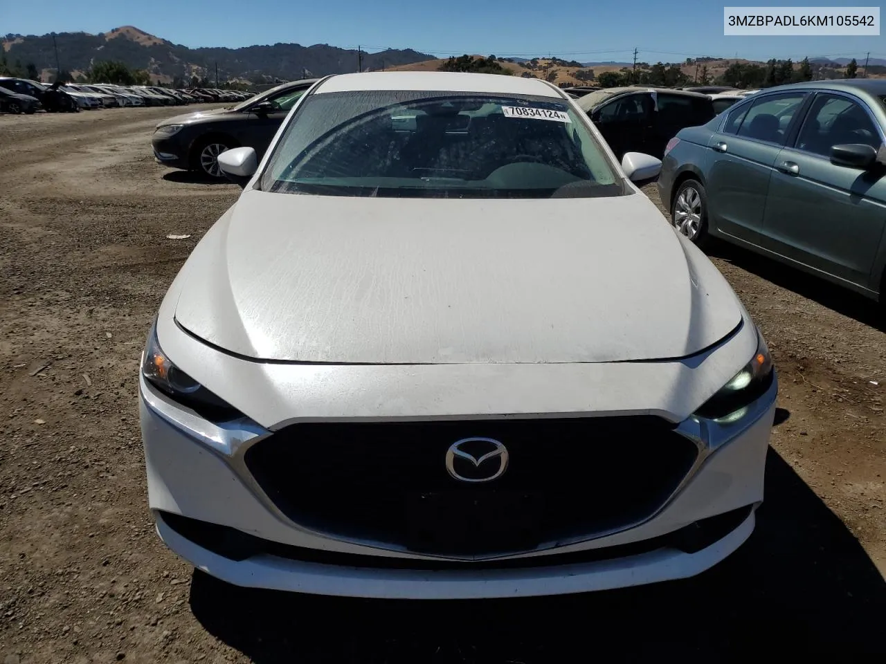 2019 Mazda 3 Preferred VIN: 3MZBPADL6KM105542 Lot: 70834124