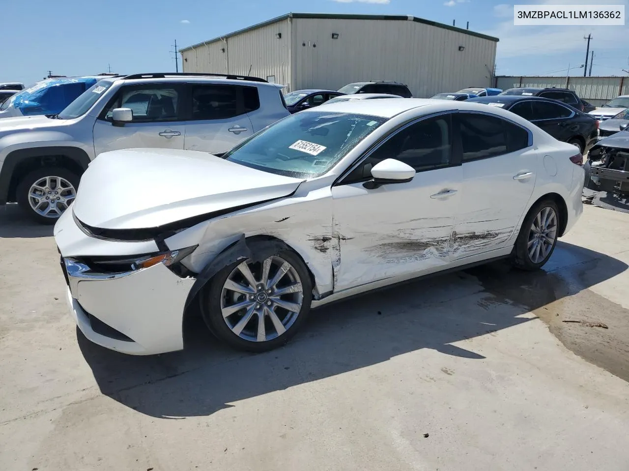 2020 Mazda 3 Select VIN: 3MZBPACL1LM136362 Lot: 61552154