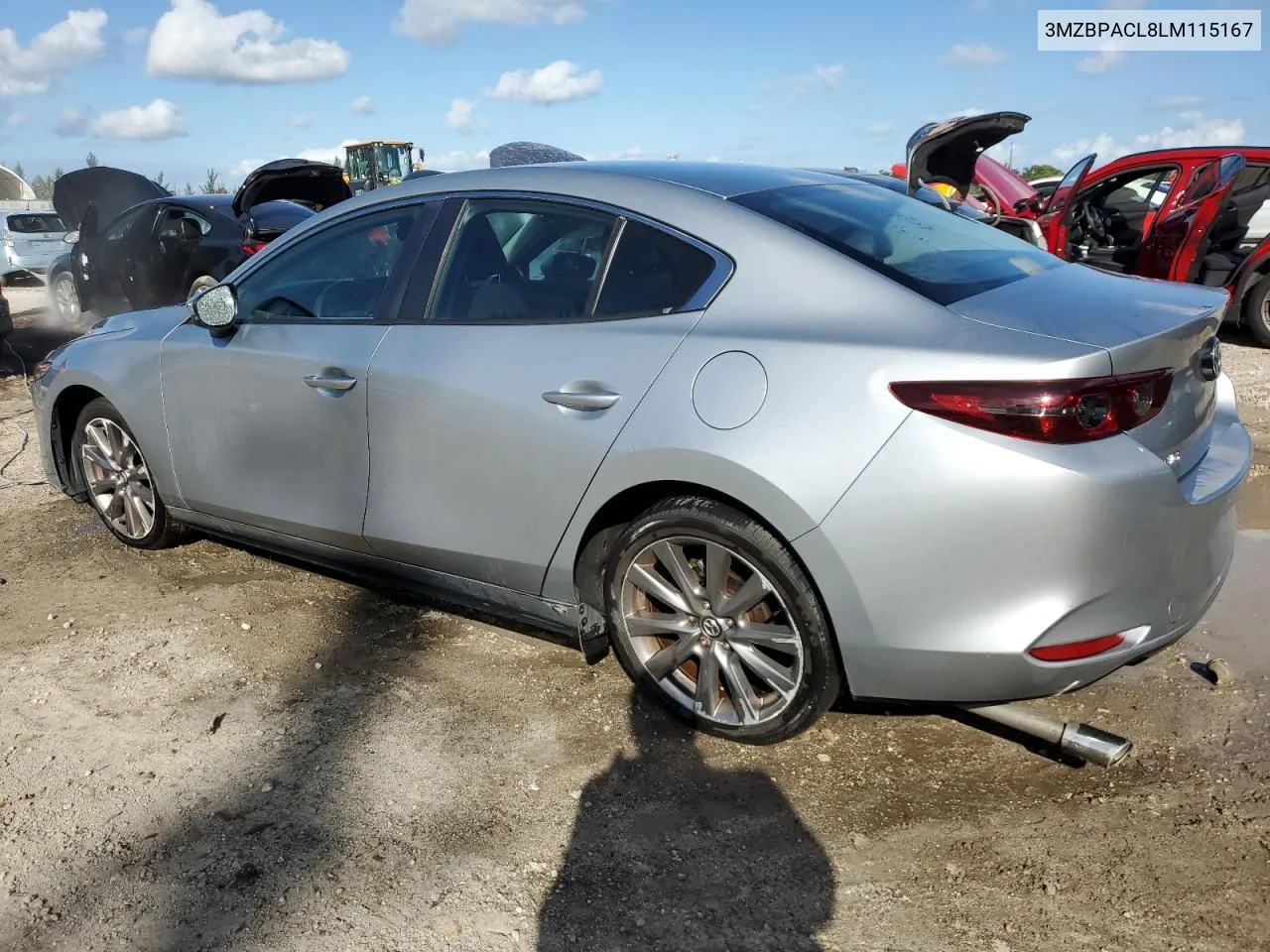 2020 Mazda 3 Select VIN: 3MZBPACL8LM115167 Lot: 76174874