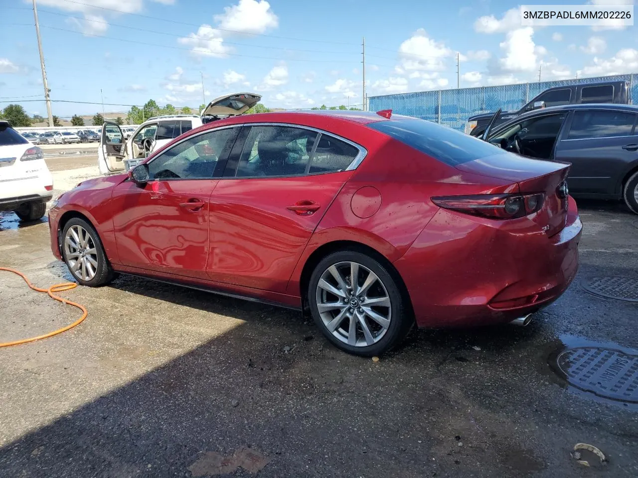 2021 Mazda 3 Premium VIN: 3MZBPADL6MM202226 Lot: 69442814