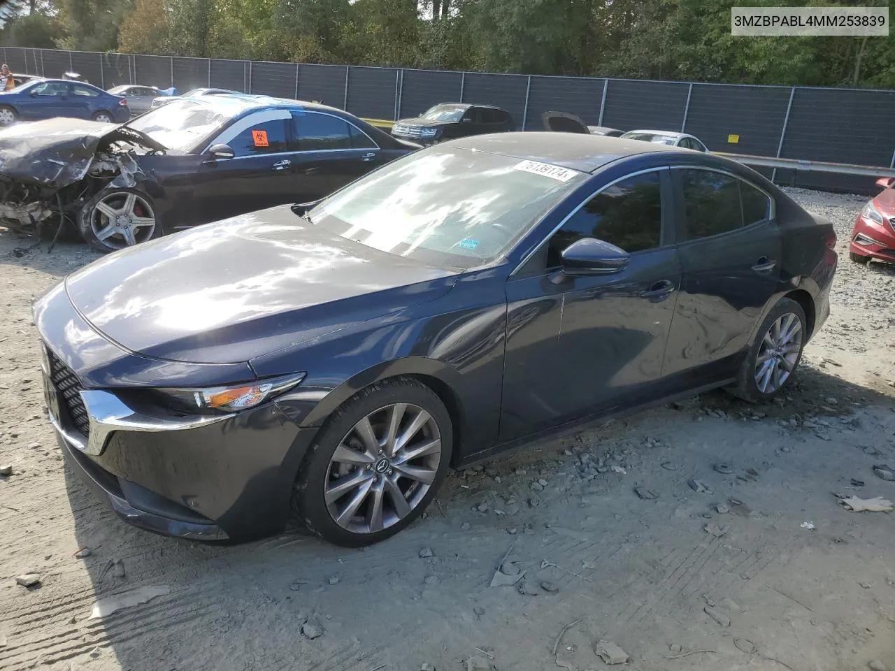 2021 Mazda 3 Select VIN: 3MZBPABL4MM253839 Lot: 76139174