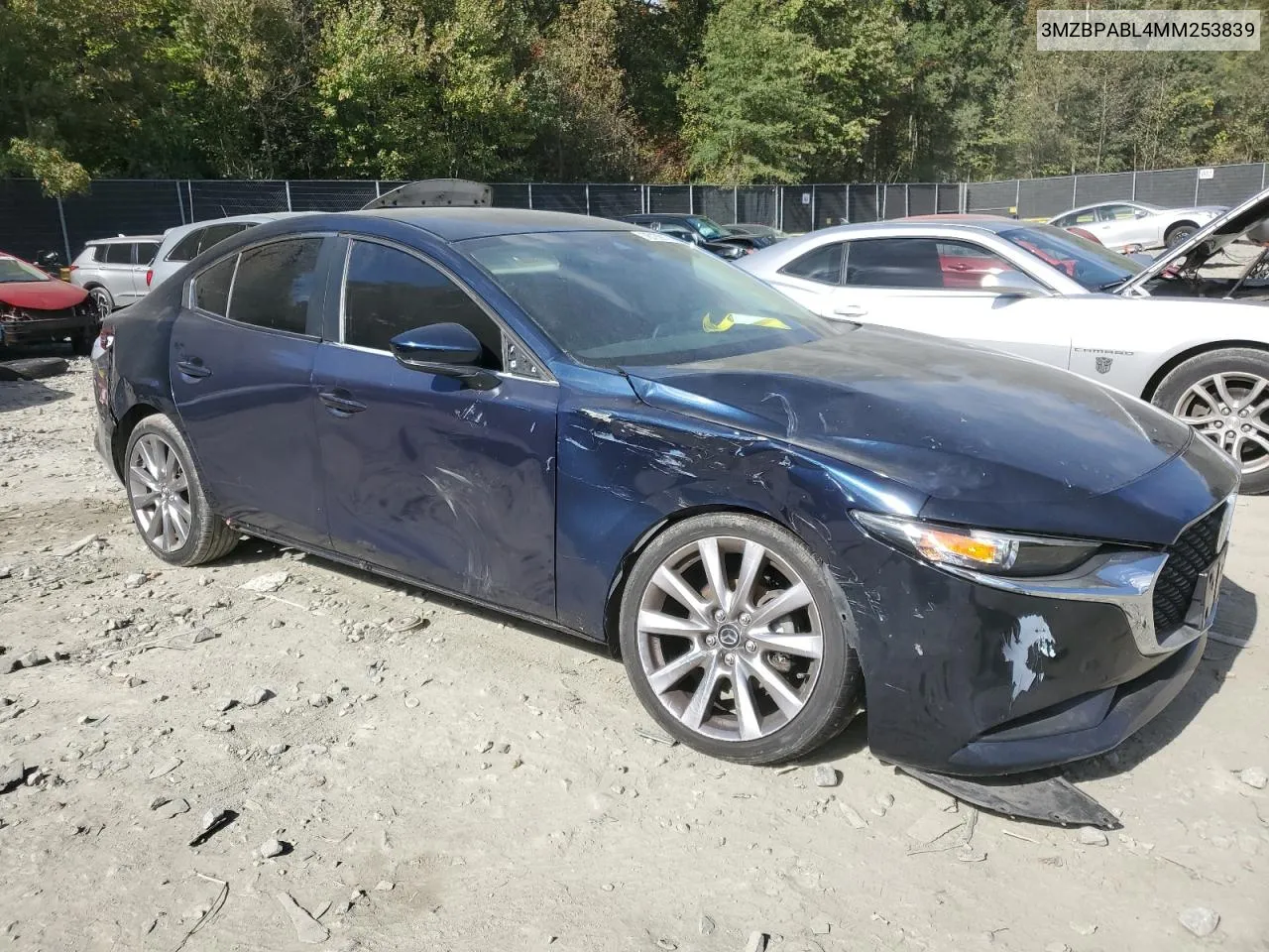 2021 Mazda 3 Select VIN: 3MZBPABL4MM253839 Lot: 76139174