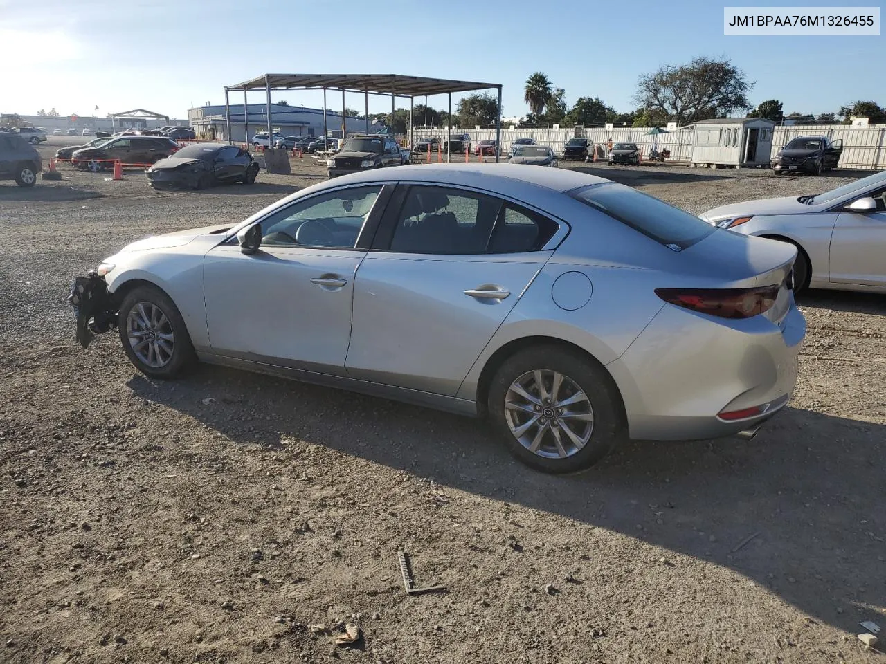 2021 Mazda 3 VIN: JM1BPAA76M1326455 Lot: 77140834