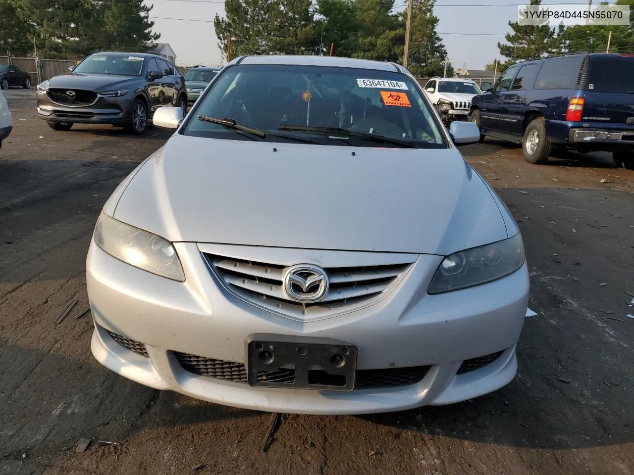 2004 Mazda 6 S VIN: 1YVFP84D445N55070 Lot: 63647104