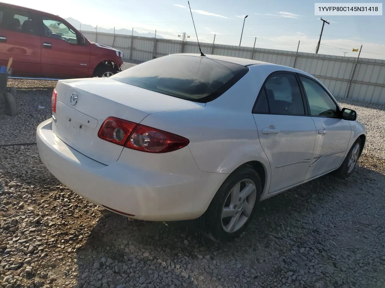 2004 Mazda 6 I VIN: 1YVFP80C145N31418 Lot: 70323084