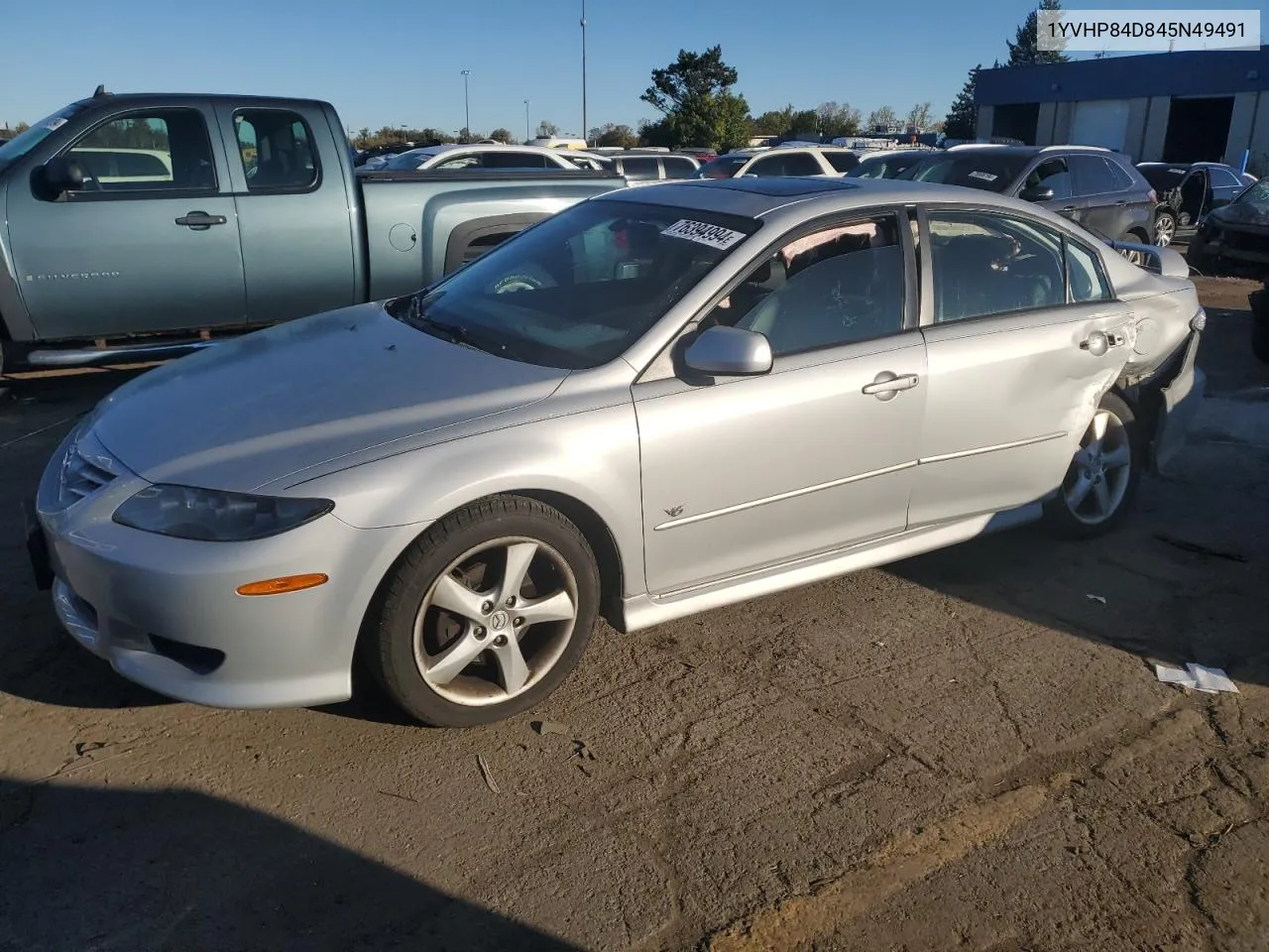 2004 Mazda 6 S VIN: 1YVHP84D845N49491 Lot: 76394994