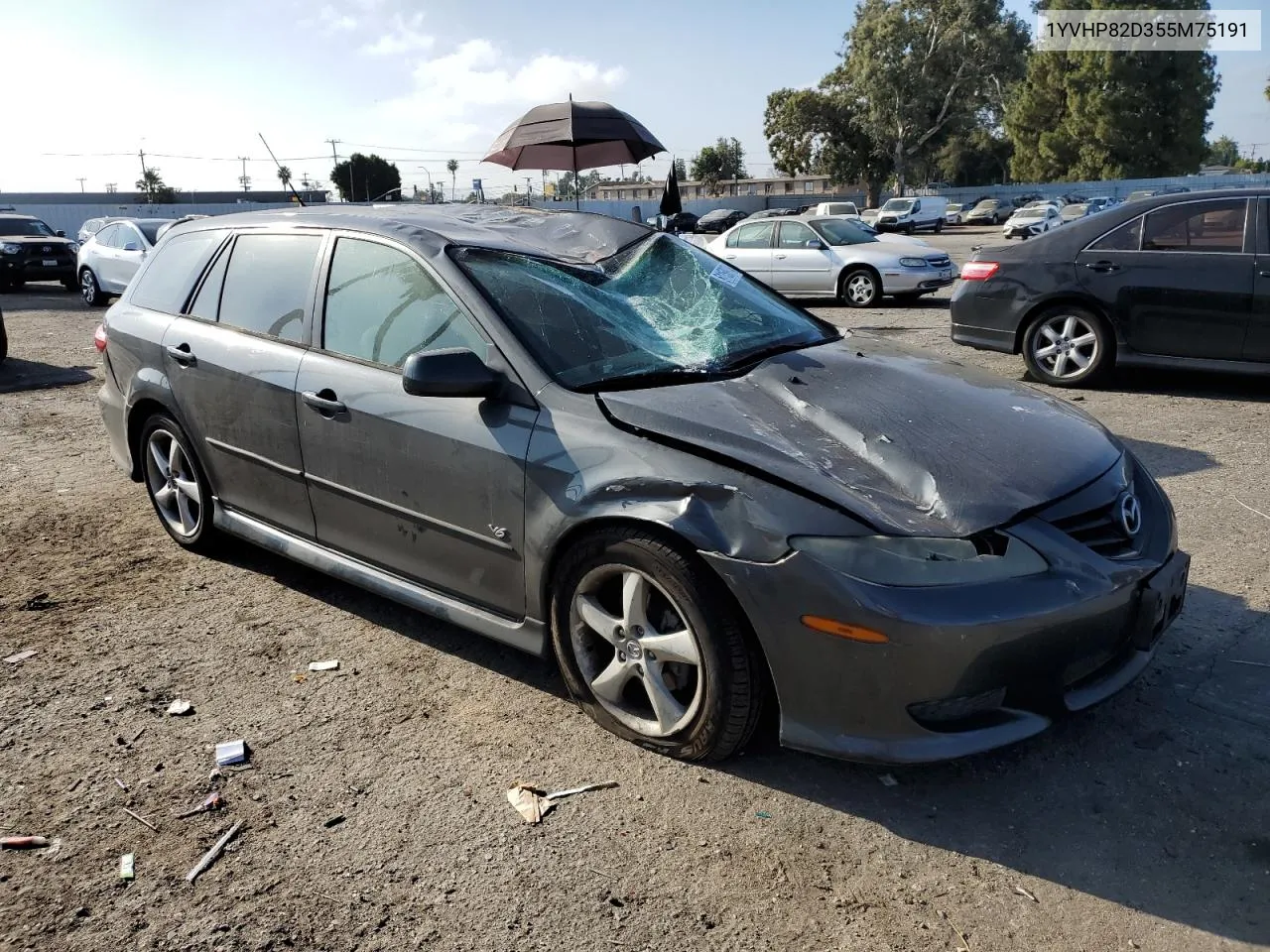 2005 Mazda 6 S VIN: 1YVHP82D355M75191 Lot: 61158974