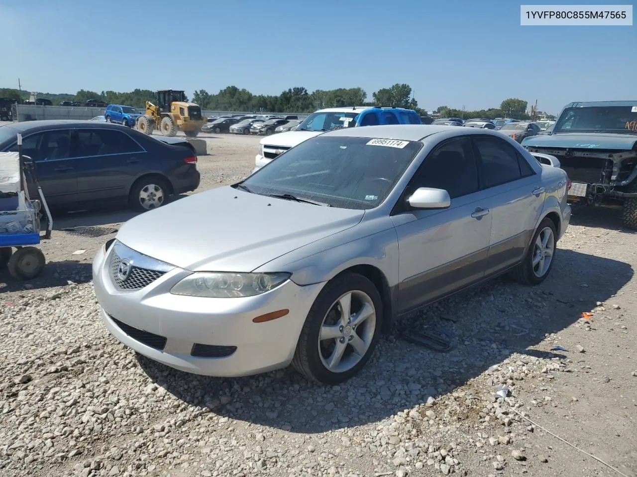 2005 Mazda 6 I VIN: 1YVFP80C855M47565 Lot: 69951174