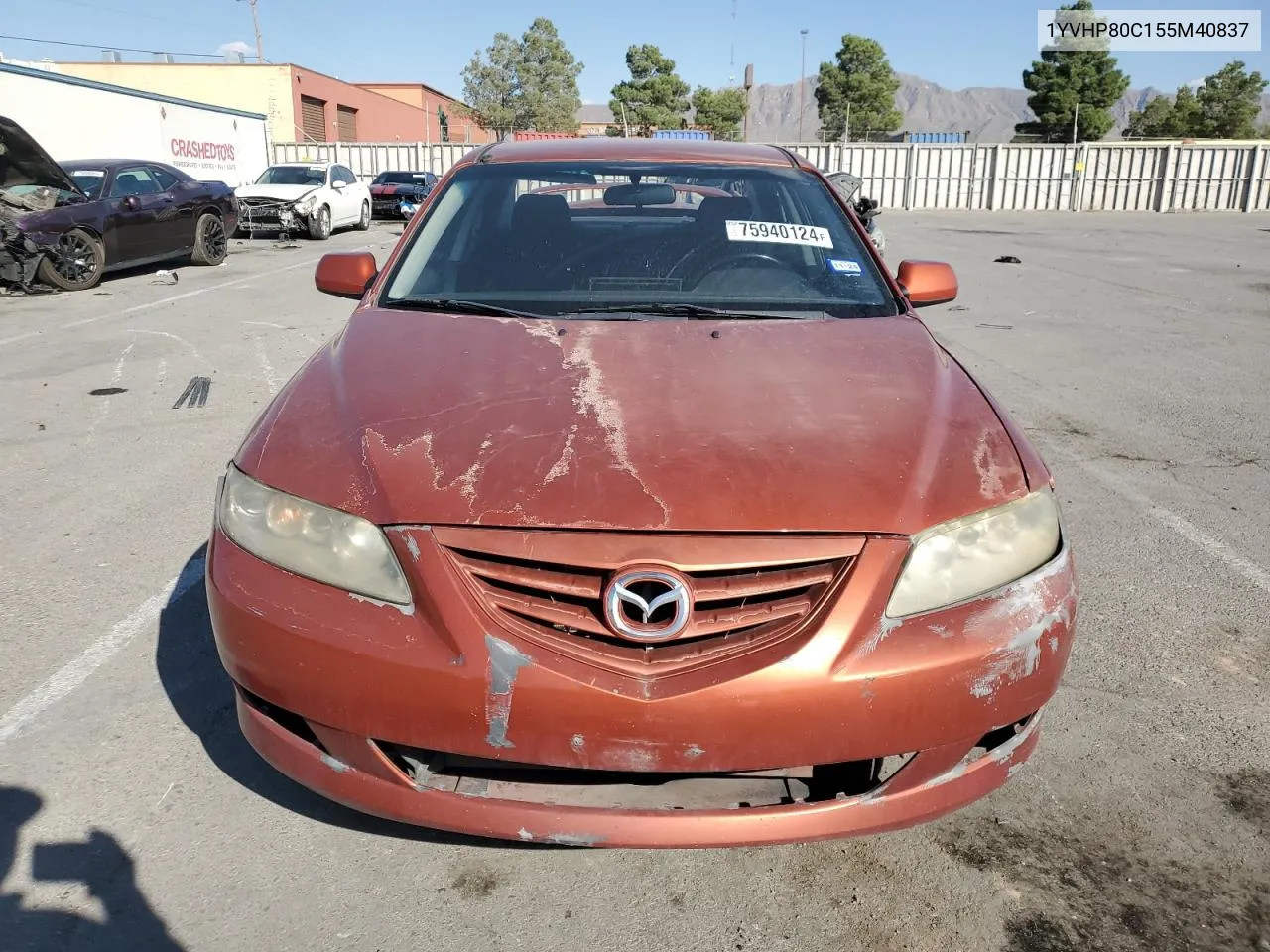 2005 Mazda 6 I VIN: 1YVHP80C155M40837 Lot: 75940124