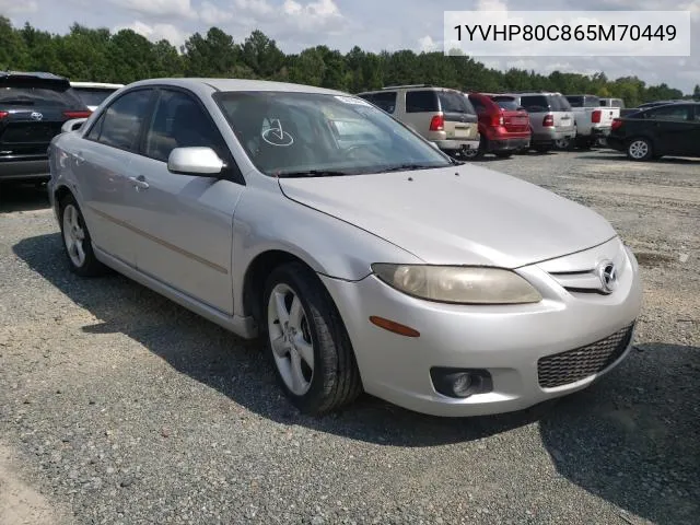 2006 Mazda 6 I VIN: 1YVHP80C865M70449 Lot: 39789481