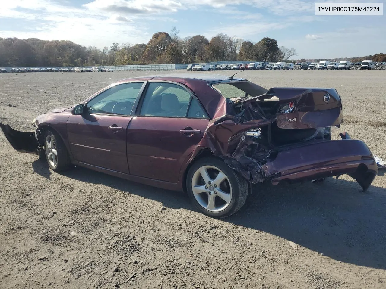 2007 Mazda 6 I VIN: 1YVHP80C175M43224 Lot: 75411664