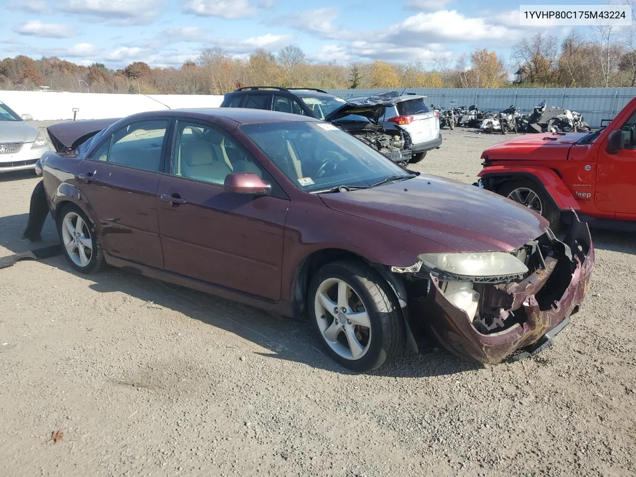 2007 Mazda 6 I VIN: 1YVHP80C175M43224 Lot: 75411664