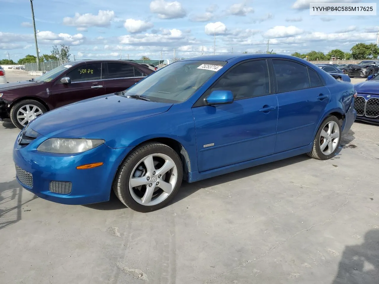 2008 Mazda 6 I VIN: 1YVHP84C585M17625 Lot: 75253714