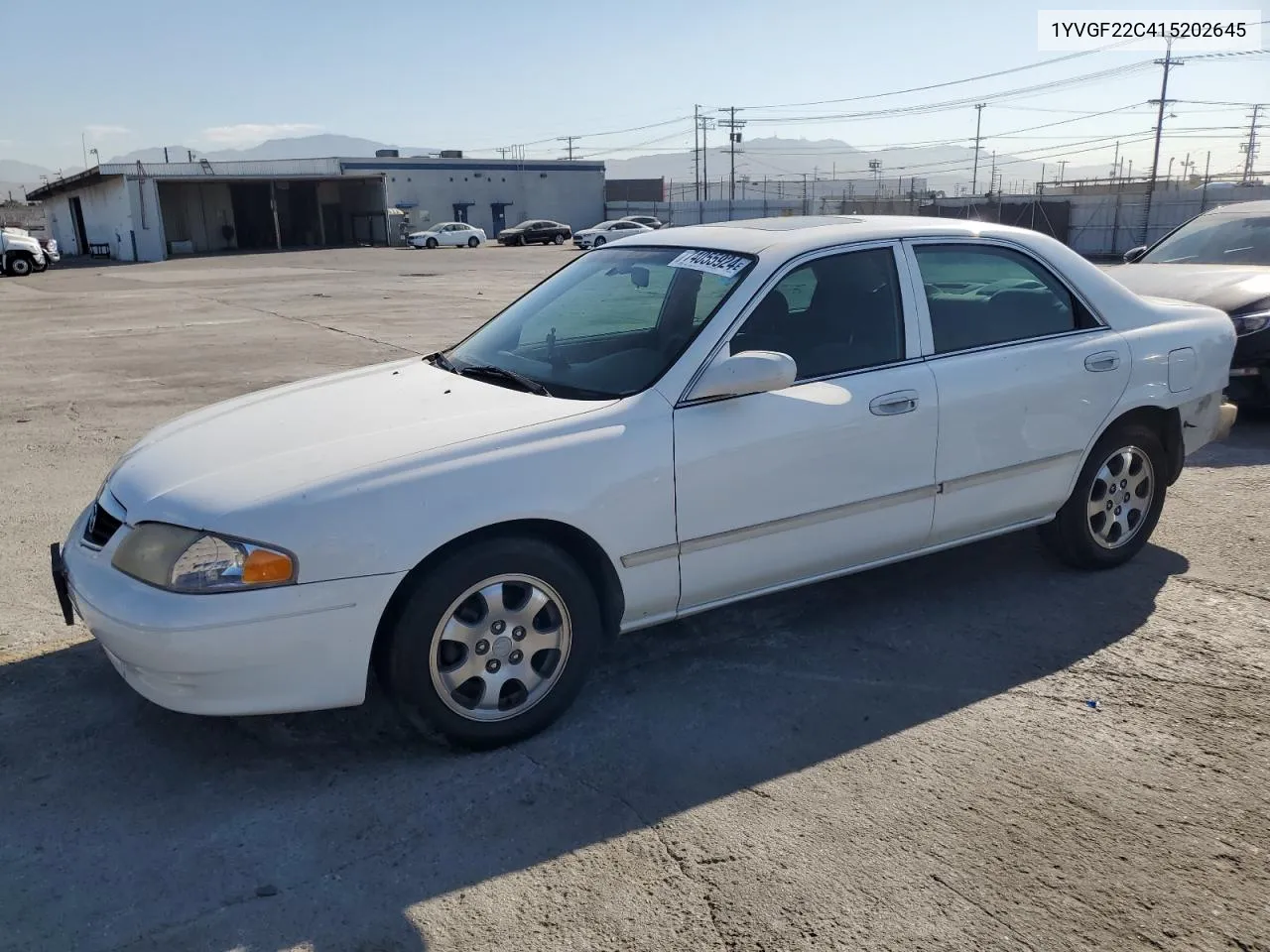 2001 Mazda 626 Es VIN: 1YVGF22C415202645 Lot: 74055924