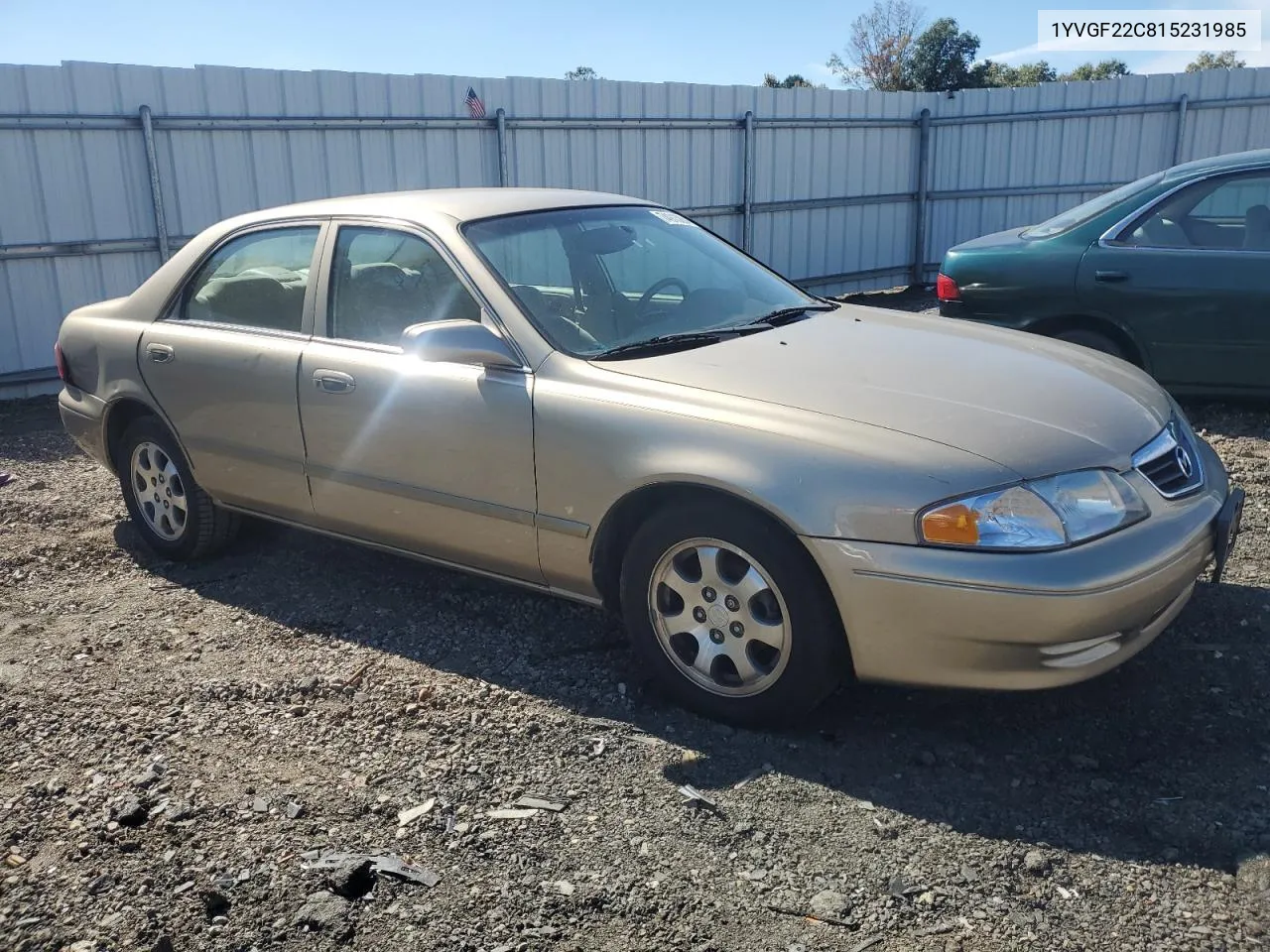 2001 Mazda 626 Es VIN: 1YVGF22C815231985 Lot: 74913884