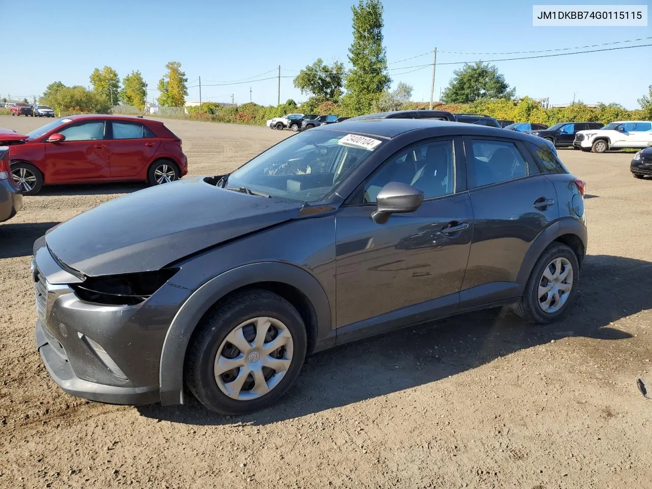 2016 Mazda Cx-3 Sport VIN: JM1DKBB74G0115115 Lot: 73400104