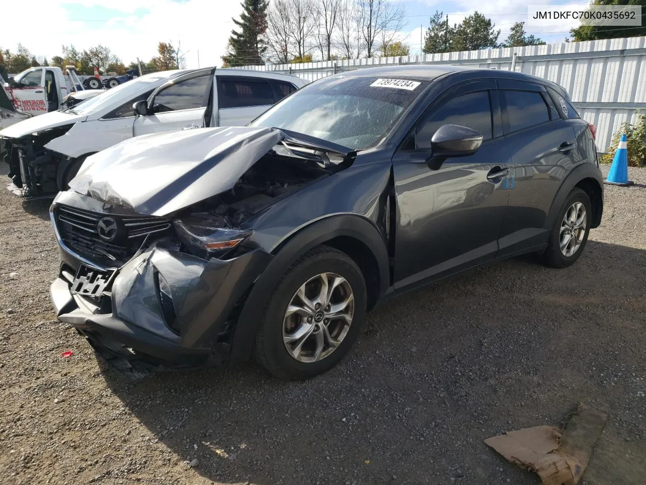 2019 Mazda Cx-3 Touring VIN: JM1DKFC70K0435692 Lot: 73974234