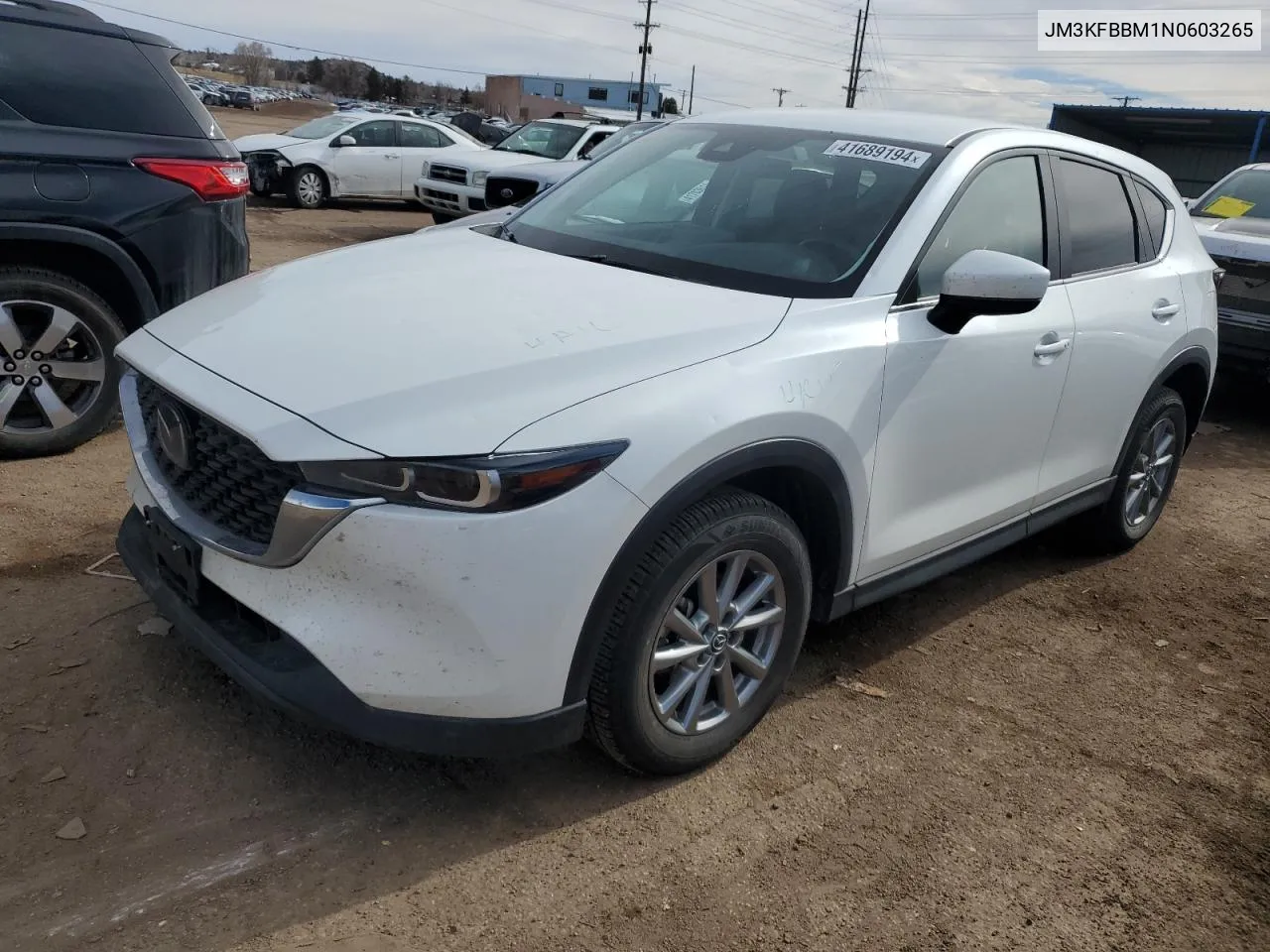 2022 Mazda Cx-5 Select VIN: JM3KFBBM1N0603265 Lot: 41689194