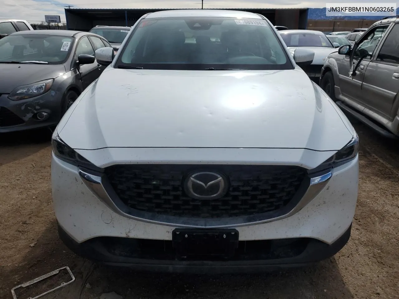 2022 Mazda Cx-5 Select VIN: JM3KFBBM1N0603265 Lot: 41689194