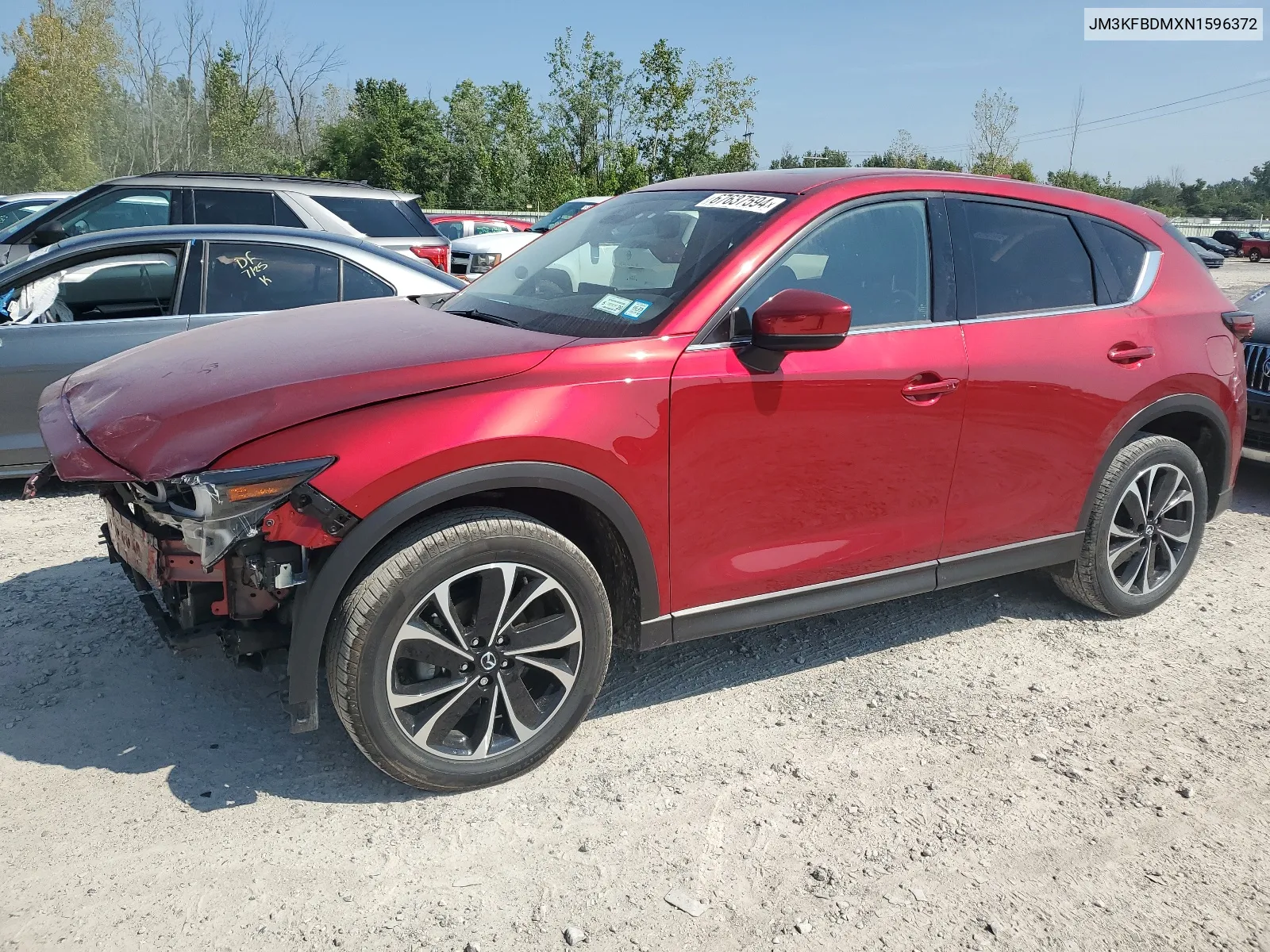 2022 Mazda Cx-5 Premium VIN: JM3KFBDMXN1596372 Lot: 67637594