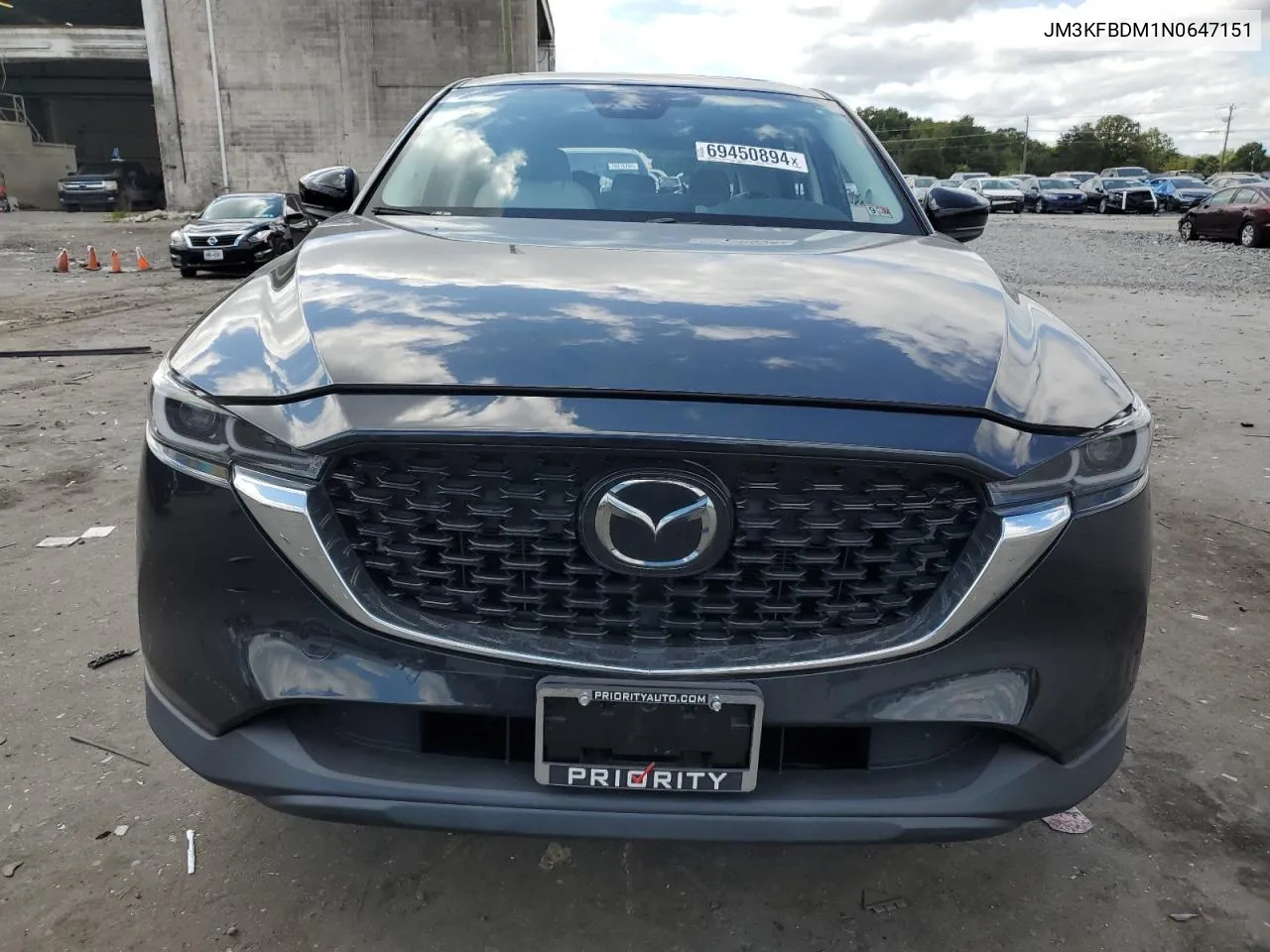 2022 Mazda Cx-5 Premium VIN: JM3KFBDM1N0647151 Lot: 69450894