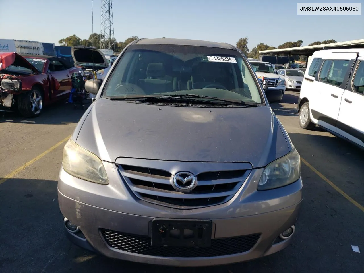 2004 Mazda Mpv Wagon VIN: JM3LW28AX40506050 Lot: 74335234