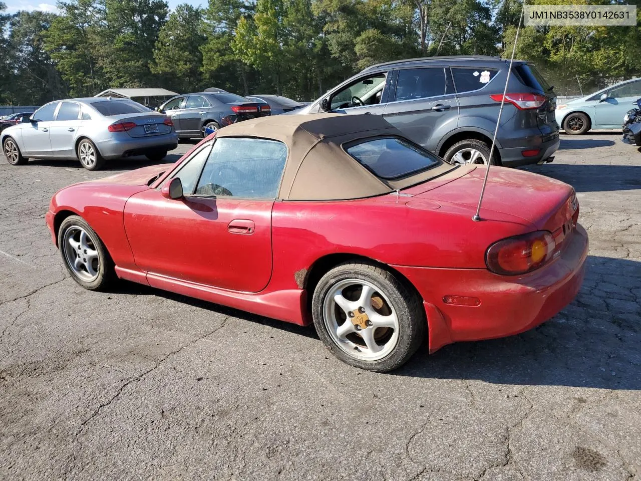 2000 Mazda Mx-5 Miata Base VIN: JM1NB3538Y0142631 Lot: 75130594