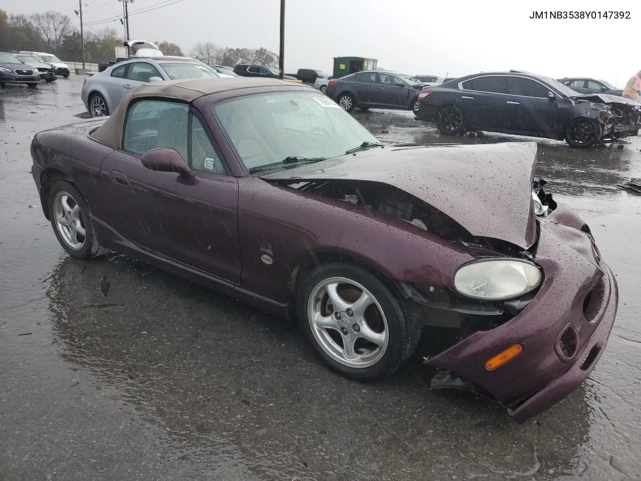 2000 Mazda Mx-5 Miata Base VIN: JM1NB3538Y0147392 Lot: 78994144