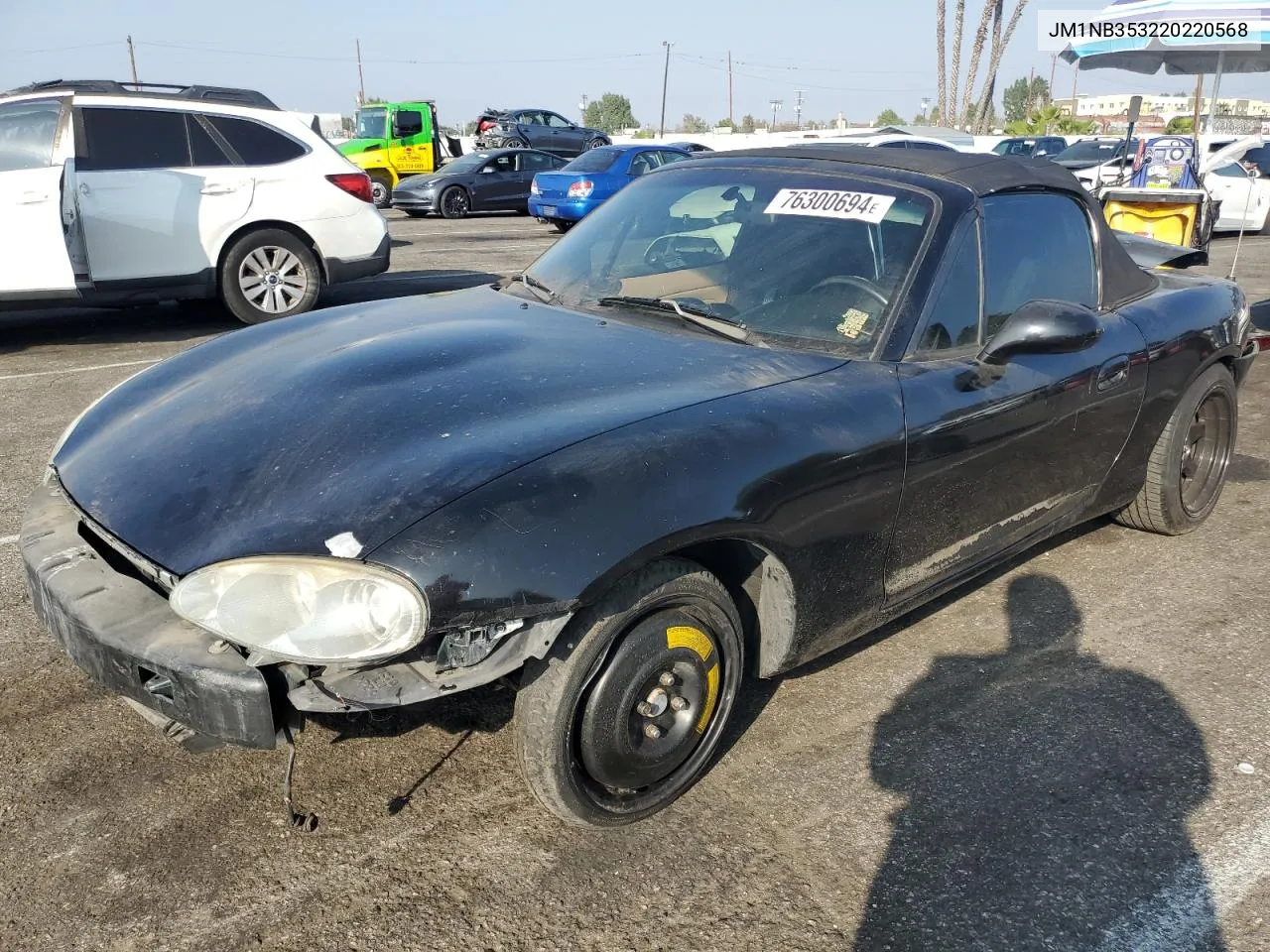 2002 Mazda Mx-5 Miata Base VIN: JM1NB353220220568 Lot: 76300694