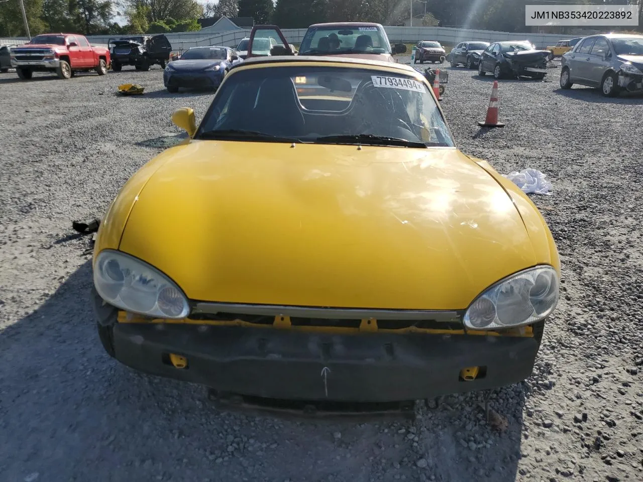 2002 Mazda Mx-5 Miata Base VIN: JM1NB353420223892 Lot: 77934494