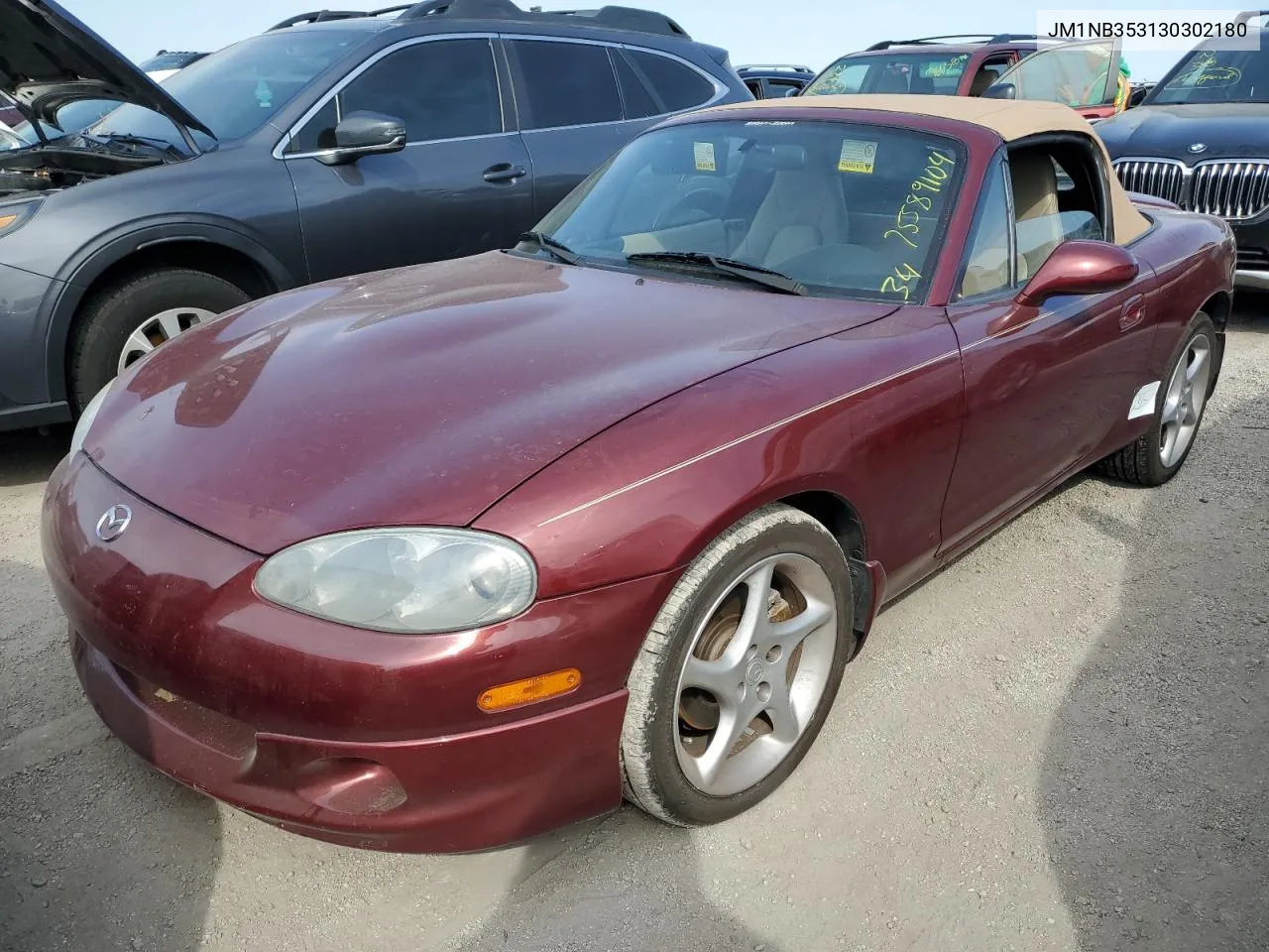 2003 Mazda Mx-5 Miata Base VIN: JM1NB353130302180 Lot: 75589104