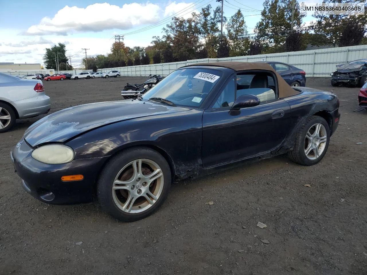 2004 Mazda Mx-5 Miata Base VIN: JM1NB353640403605 Lot: 76300484