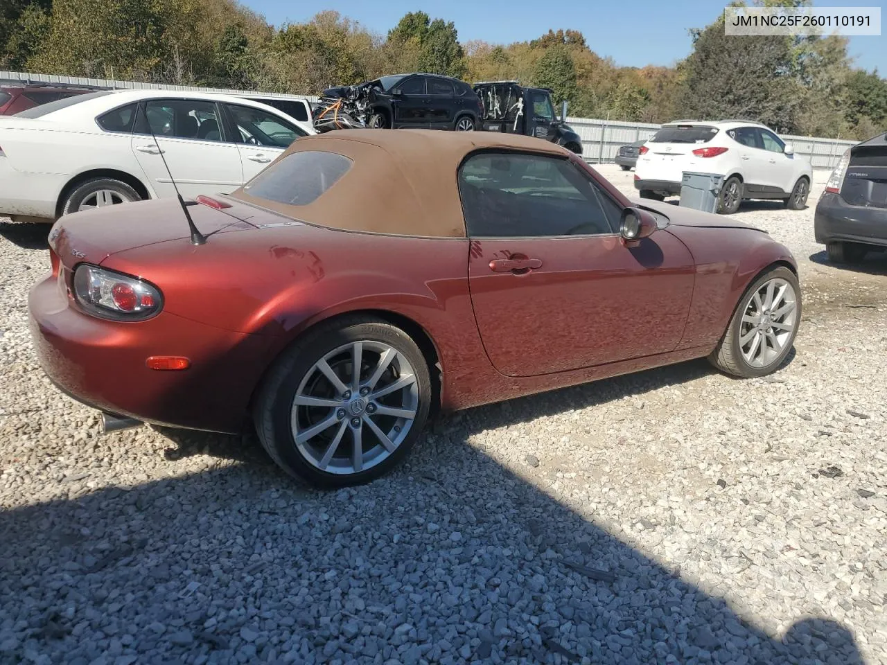 2006 Mazda Mx-5 Miata VIN: JM1NC25F260110191 Lot: 77009204