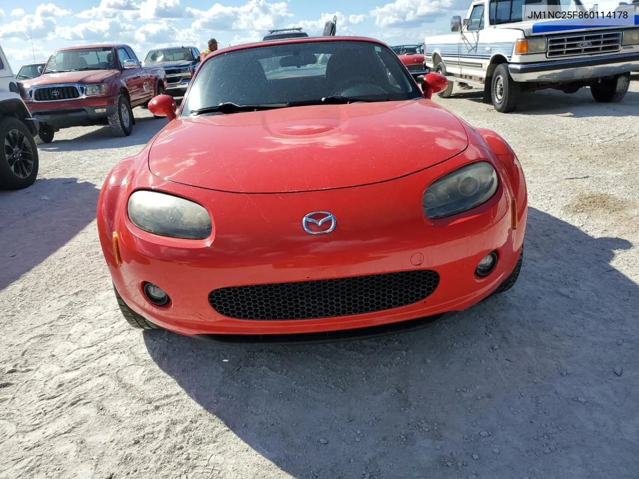 2006 Mazda Mx-5 Miata VIN: JM1NC25F860114178 Lot: 78029904