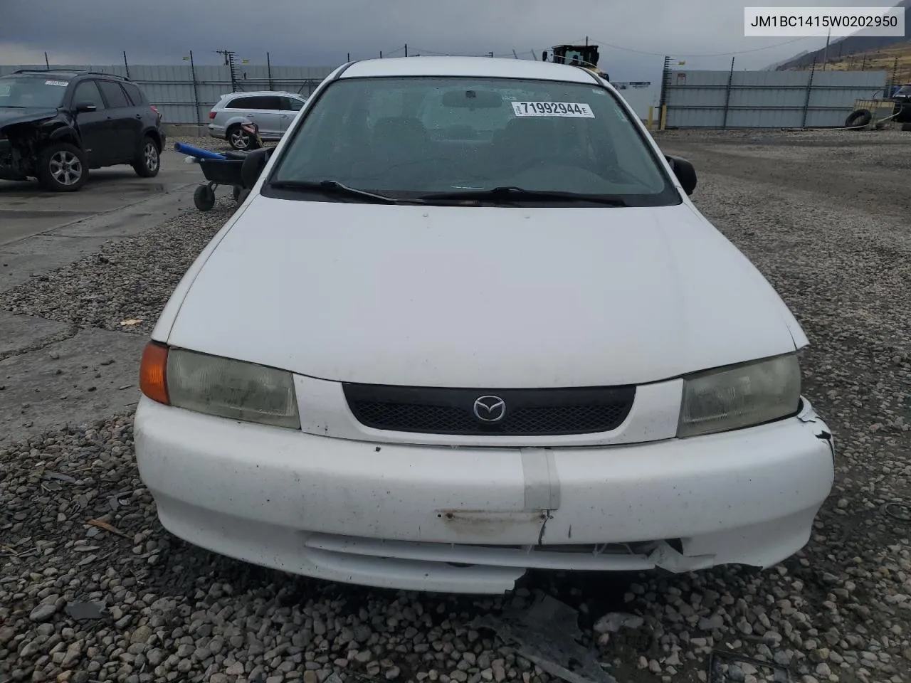 1998 Mazda Protege Dx VIN: JM1BC1415W0202950 Lot: 71992944