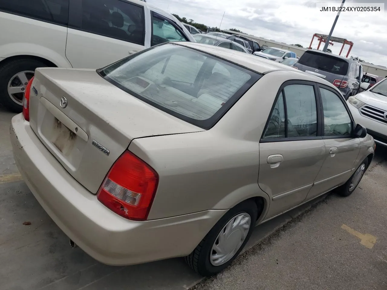 2000 Mazda Protege Dx VIN: JM1BJ224XY0205354 Lot: 75093934