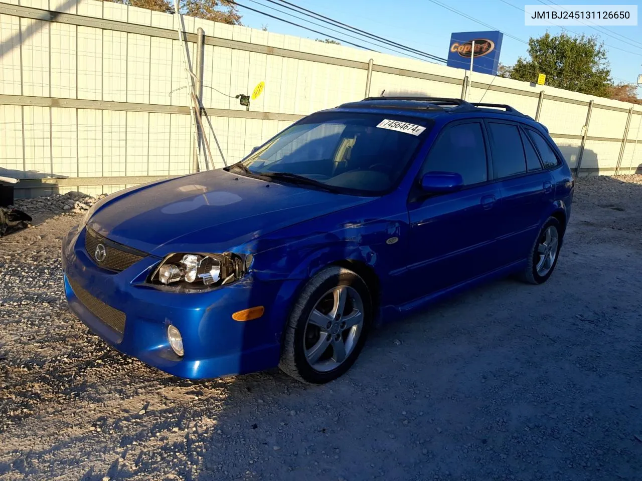 2003 Mazda Protege Pr5 VIN: JM1BJ245131126650 Lot: 74564674