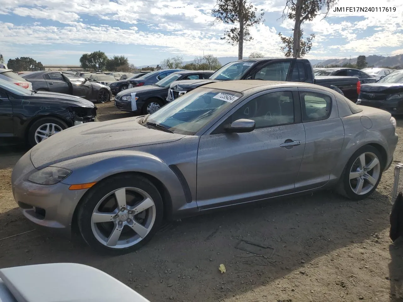 2004 Mazda Rx8 VIN: JM1FE17N240117619 Lot: 77235454