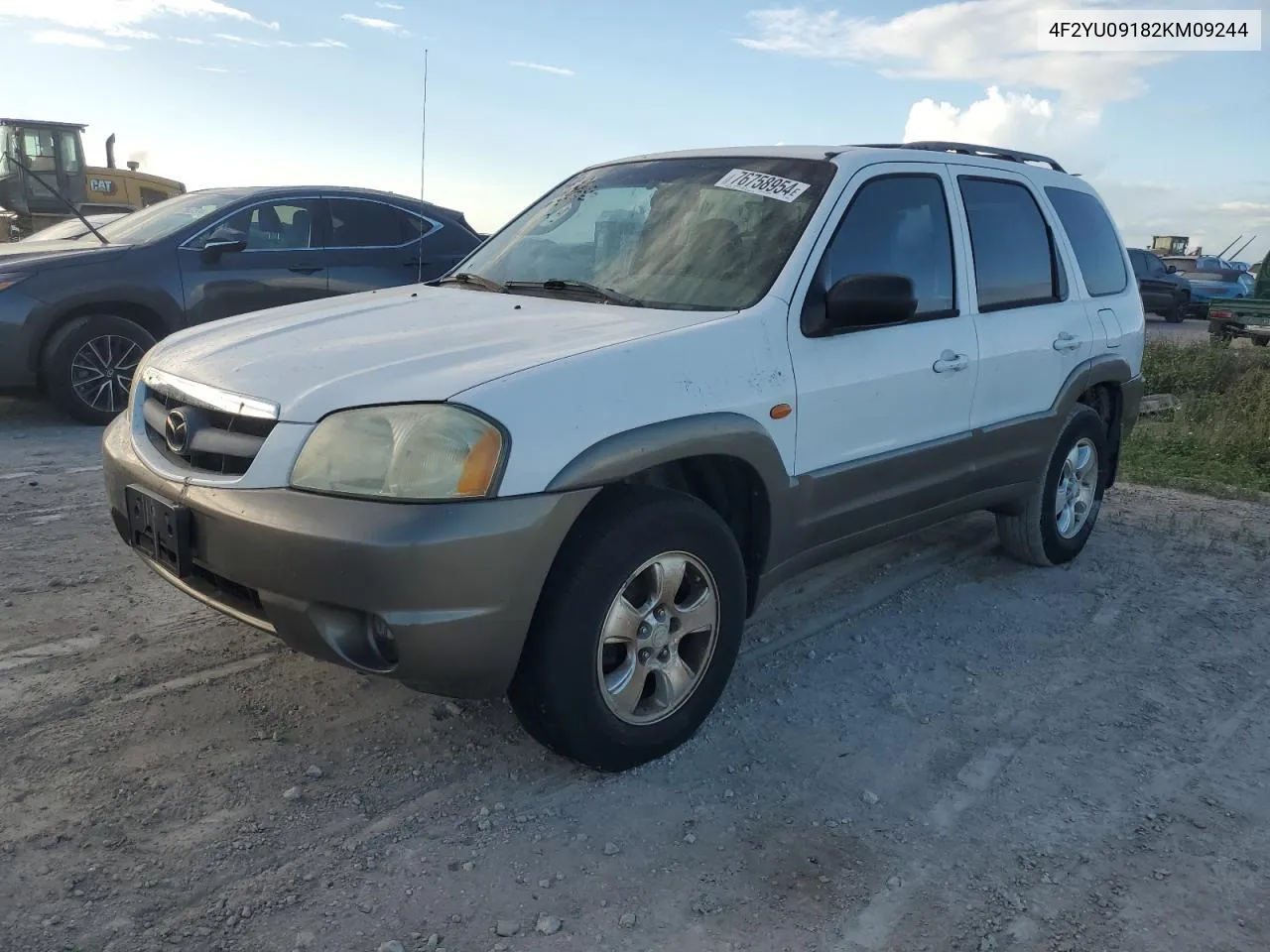 2002 Mazda Tribute Lx VIN: 4F2YU09182KM09244 Lot: 76758954